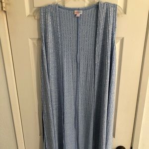 Lularoe Joy Vest-Light Blue-Size Small
